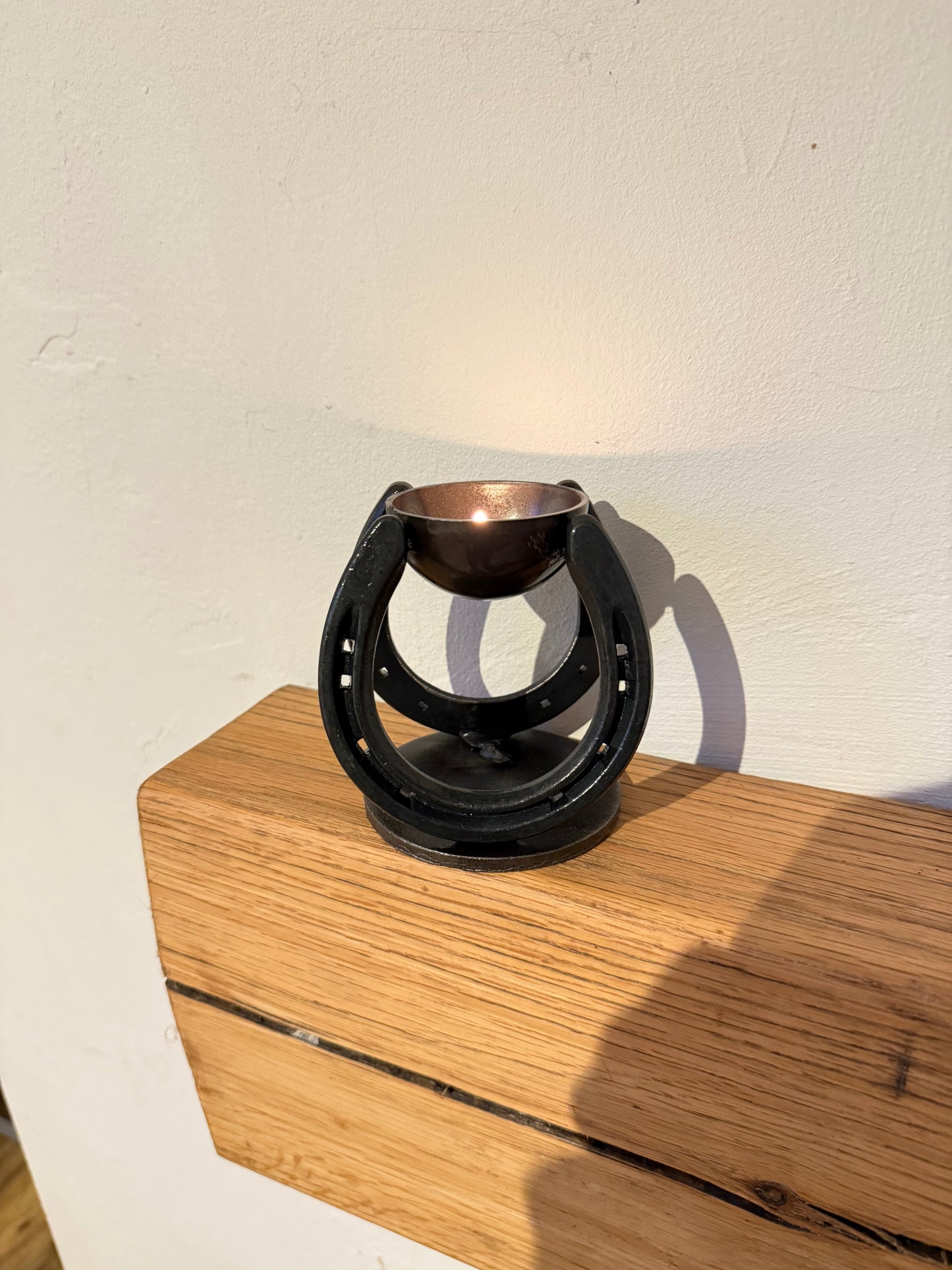 Rustic Horseshoe Tea light Candle Holder
