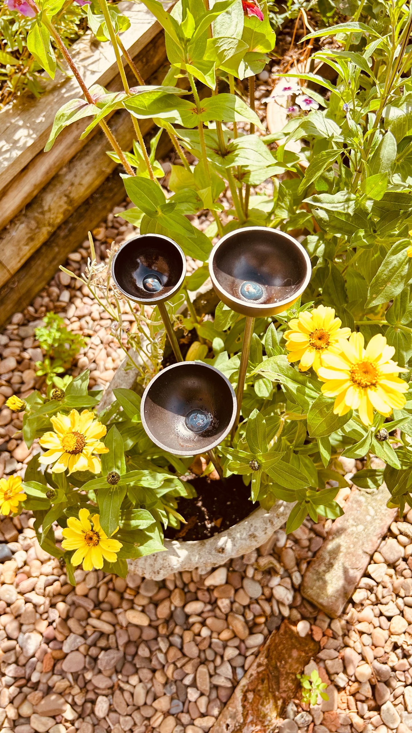 Trio mini rain catchers bee feeders etc