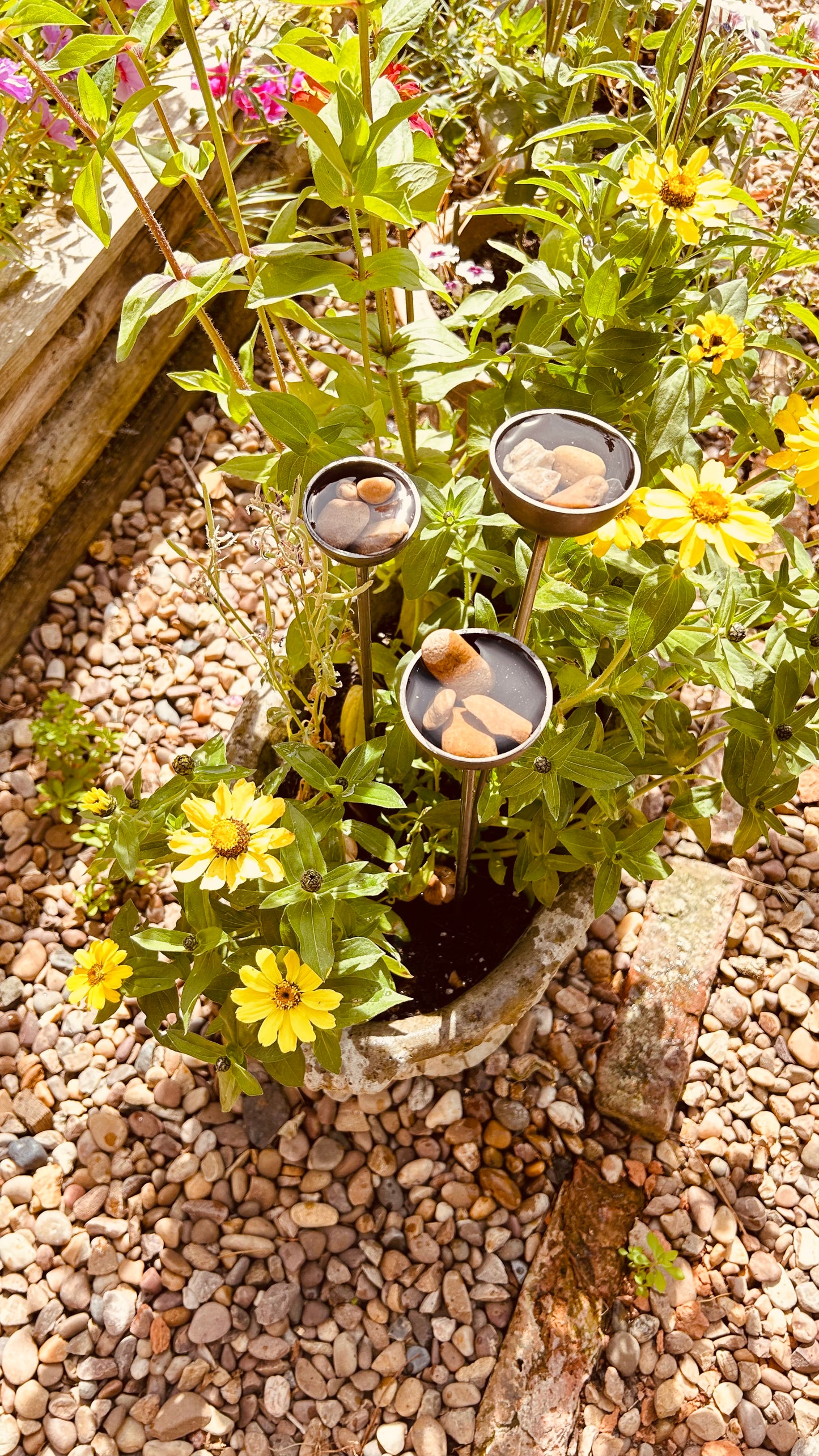 Trio mini rain catchers bee feeders etc