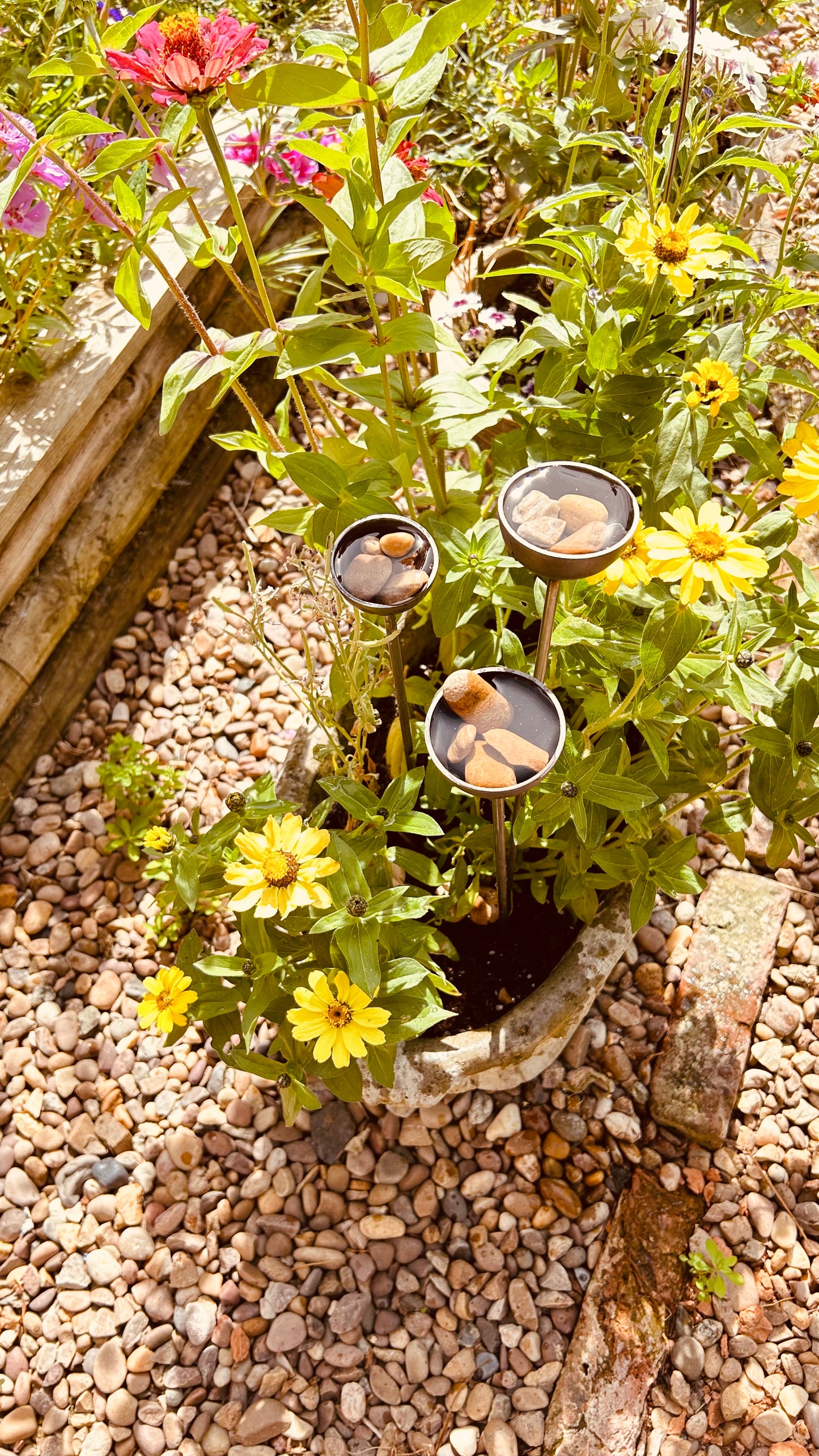 Trio mini rain catchers bee feeders etc