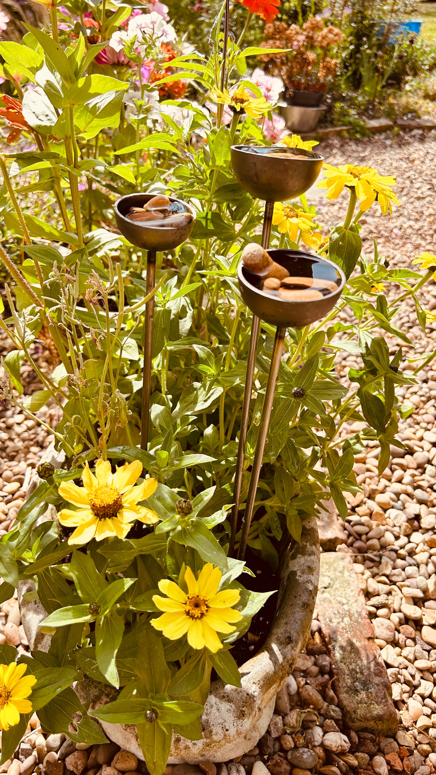Trio mini rain catchers bee feeders etc