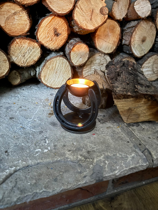 Rustic Horseshoe Tea light Candle Holder