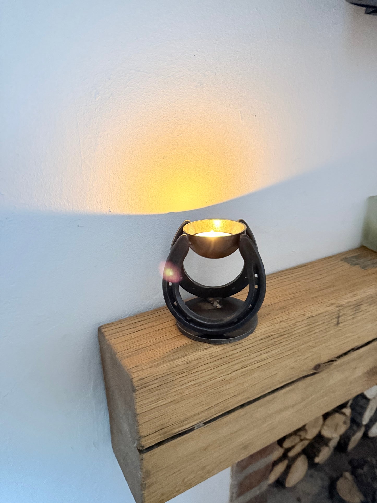 Rustic Horseshoe Tea light Candle Holder
