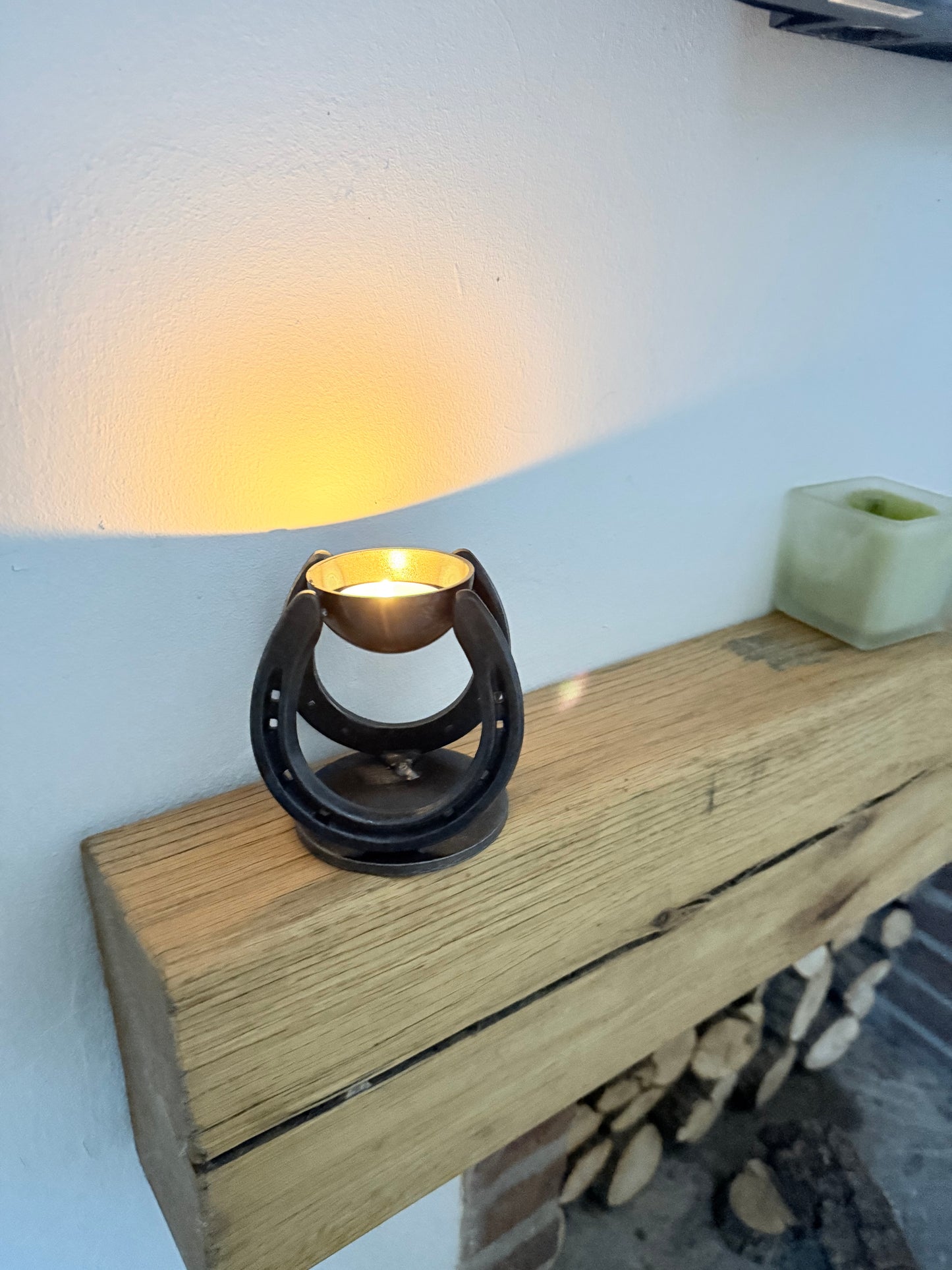 Rustic Horseshoe Tea light Candle Holder