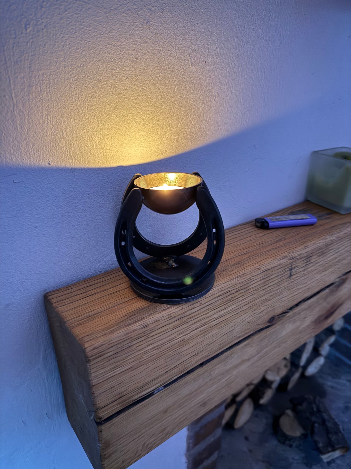 Rustic Horseshoe Tea light Candle Holder