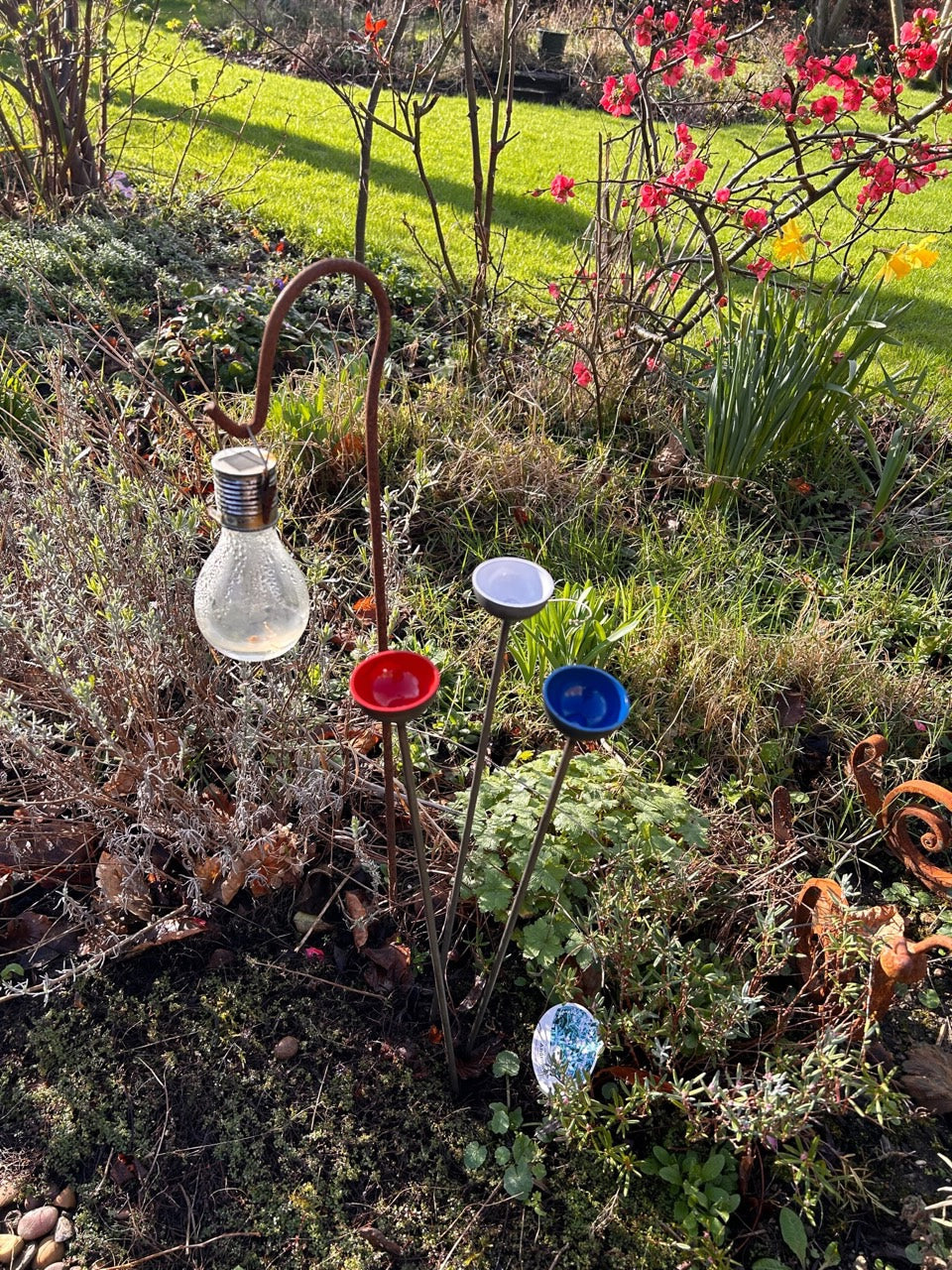 Trio Mini Rain Catchers | Bee feeders Trio | Rusts with Rain  --coloured cup