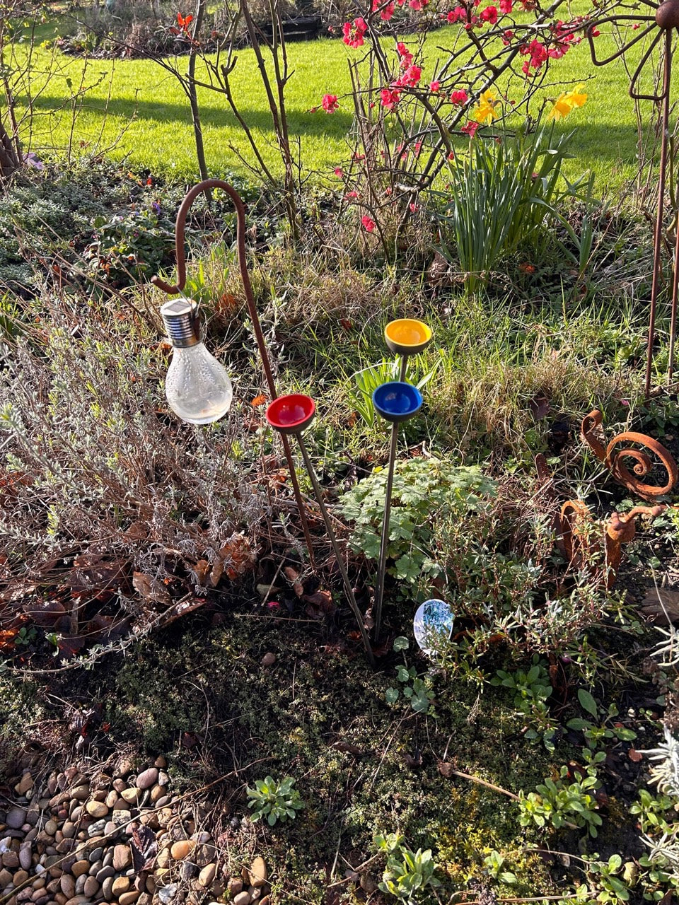 Trio Mini Rain Catchers | Bee feeders Trio | Rusts with Rain  --coloured cup