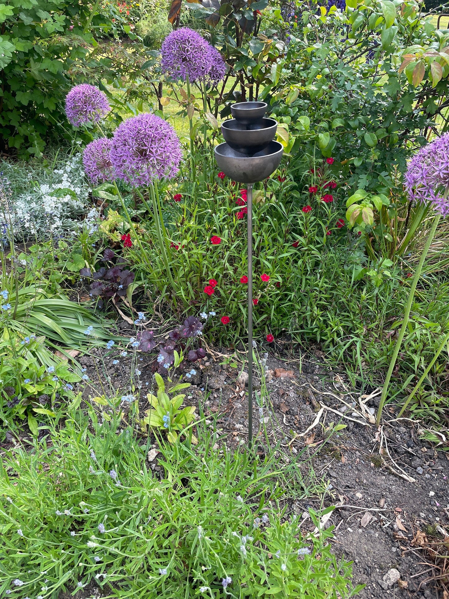 3 Tier Raincatcher.. Plant support.. Garden Ornament Rusty